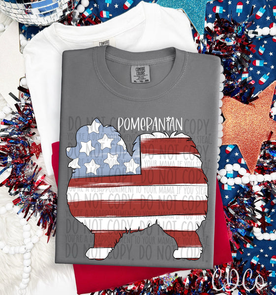 Patriotic Dog White Text 5 of 7 DTF