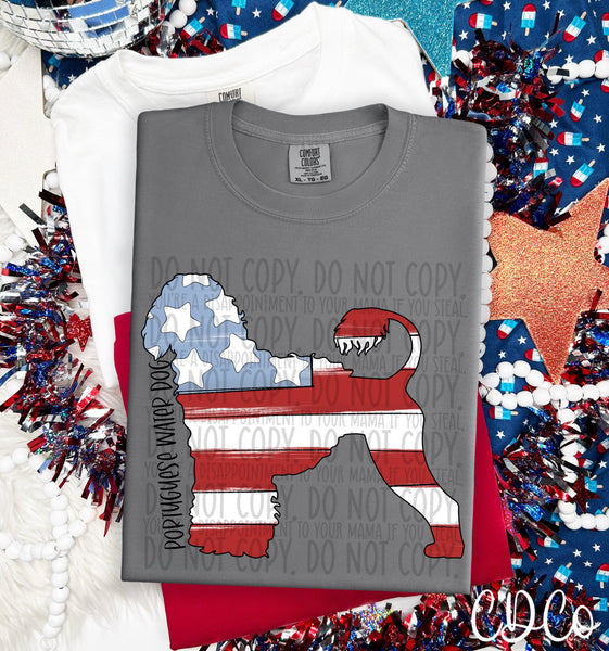 Patriotic Dog Black Text 5 of 7 DTF