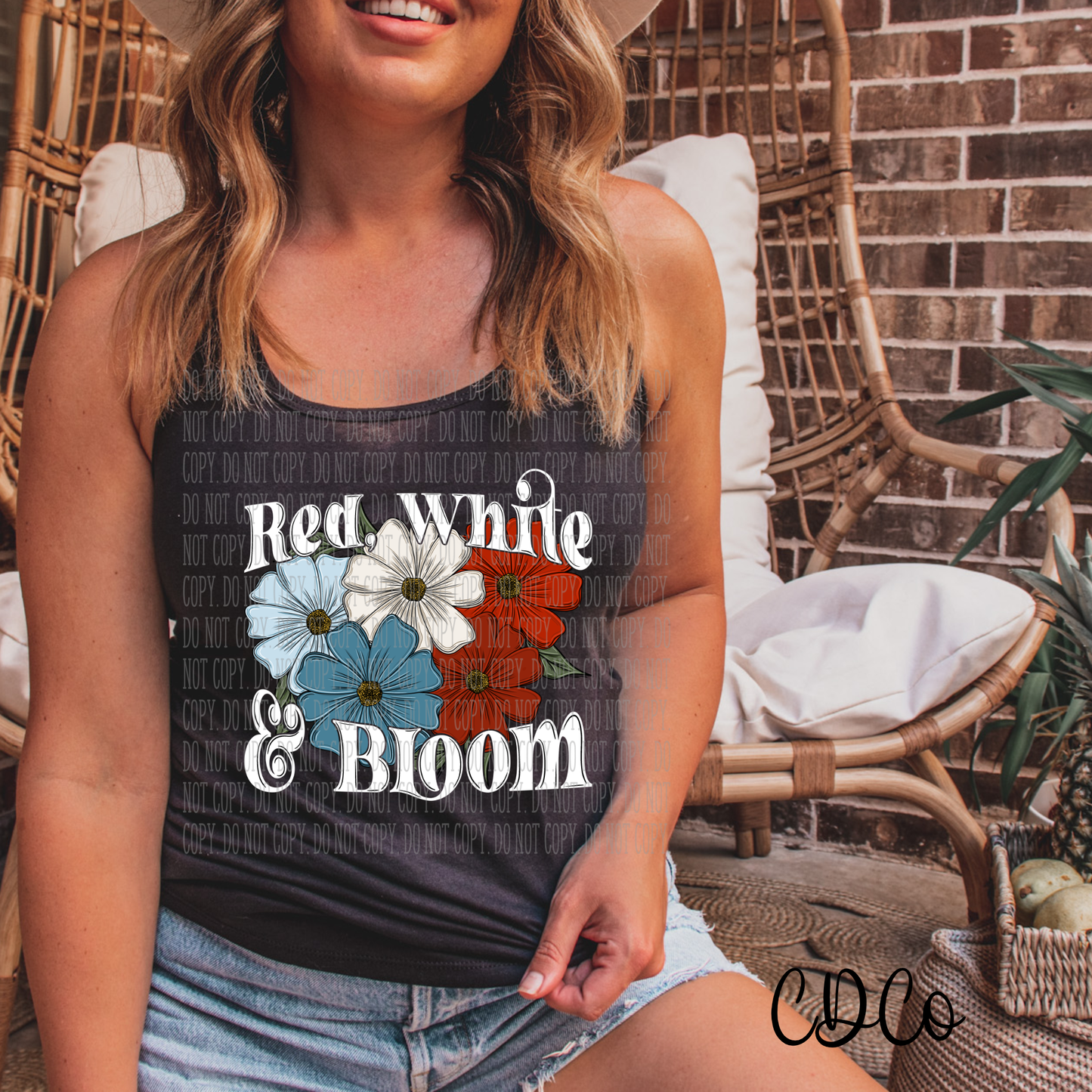 Red White & Bloom - White DTF
