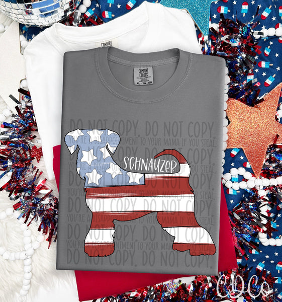 Patriotic Dog White Text 6 of 7 DTF
