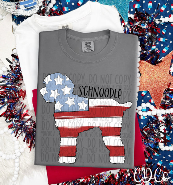 Patriotic Dog Black Text 6 of 7 DTF