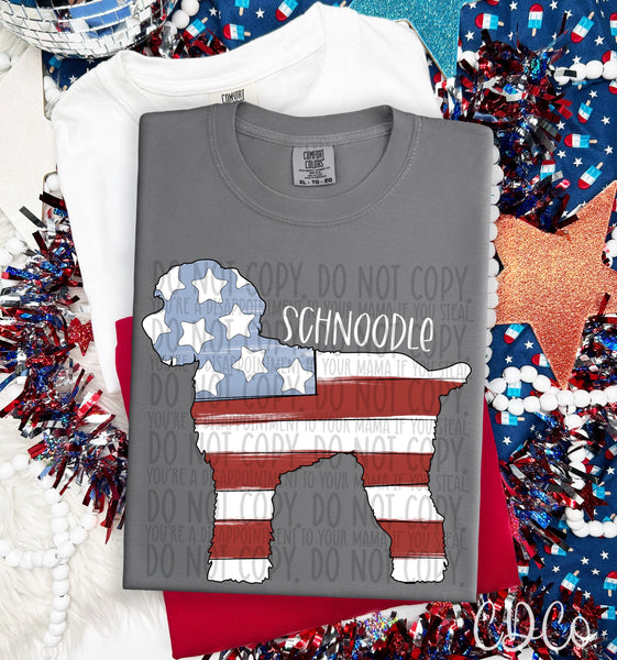Patriotic Dog White Text 6 of 7 DTF