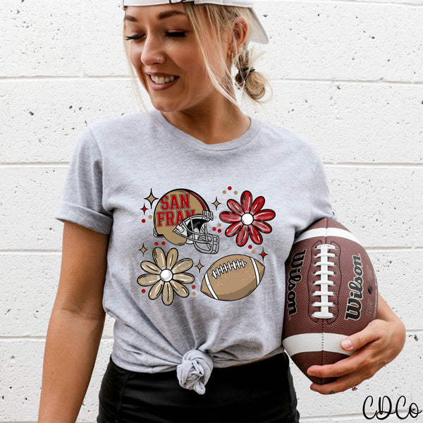 Football Team Helmet Floral 11/24 DTF