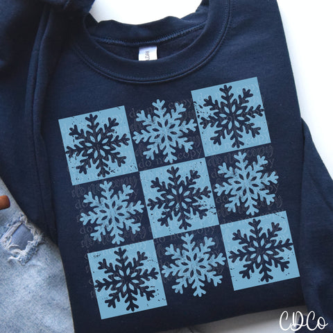 Snowflake Grid Grunge 2301 DTF