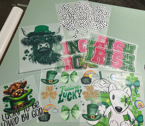 PLEASE READ St. Pats Misc Lot DTF Nine (9) TRANSFERS IN LOT READY TO SHIP