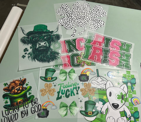 PLEASE READ St. Pats Misc Lot DTF Nine (9) TRANSFERS IN LOT READY TO SHIP