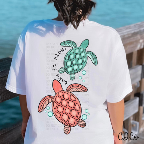 Take it Slow Sea Turtles DTF