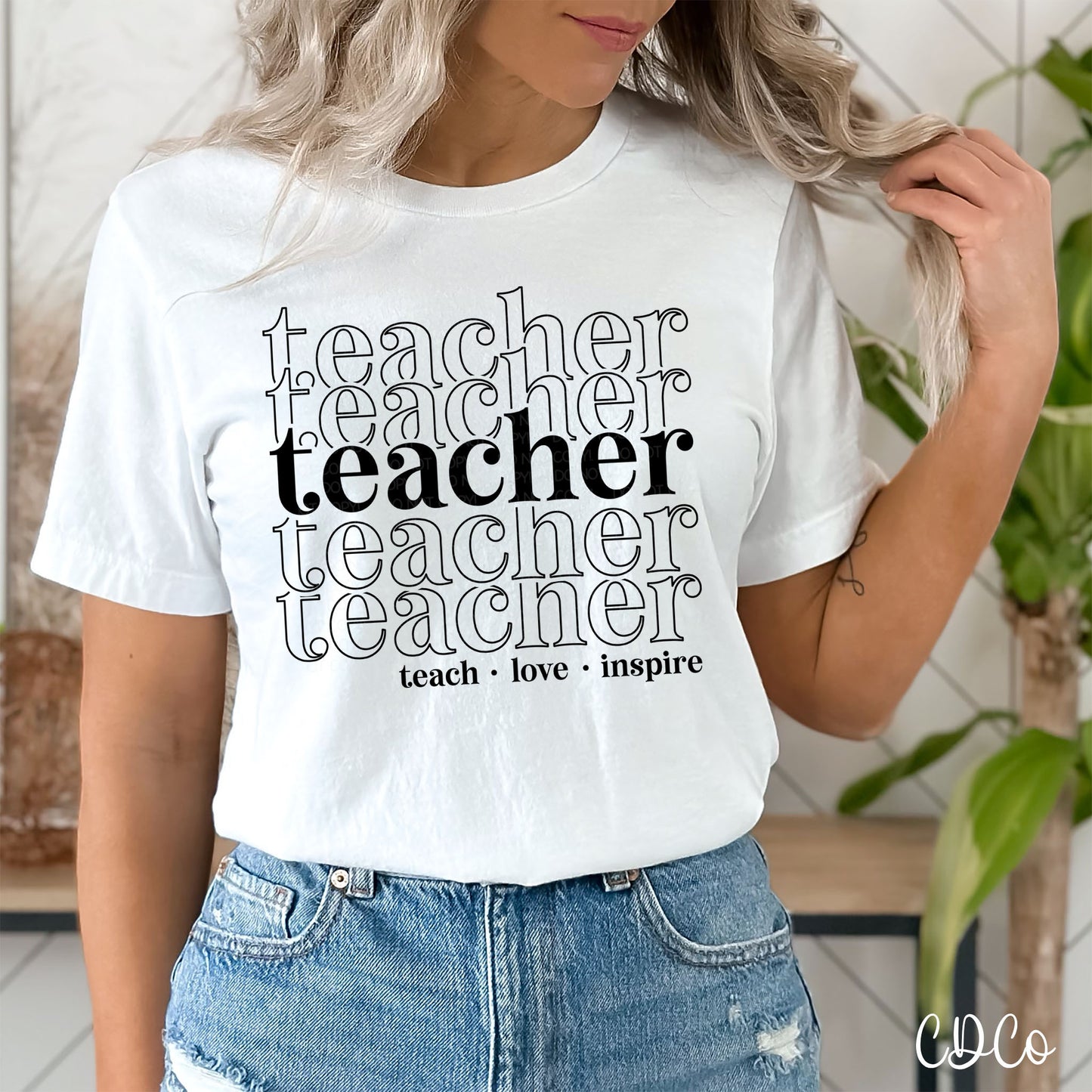 Stacked Teach Love Inspire DTF