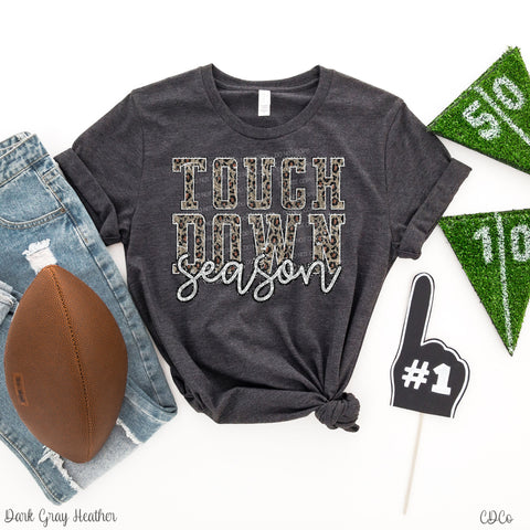 Touchdown Season Leopard Faux Sequin DTF