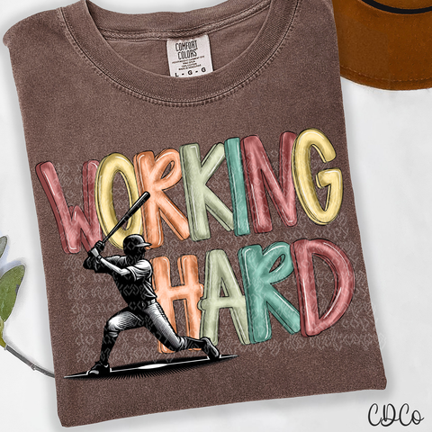 Working Hard Baseball 3974 DTF