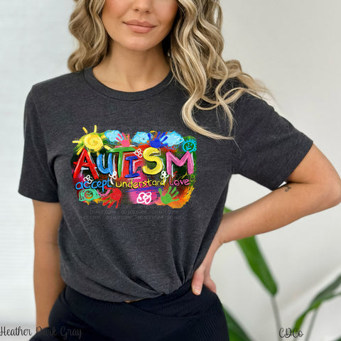 Autism Accept Understand Love Bright DTF ~note distress areas~