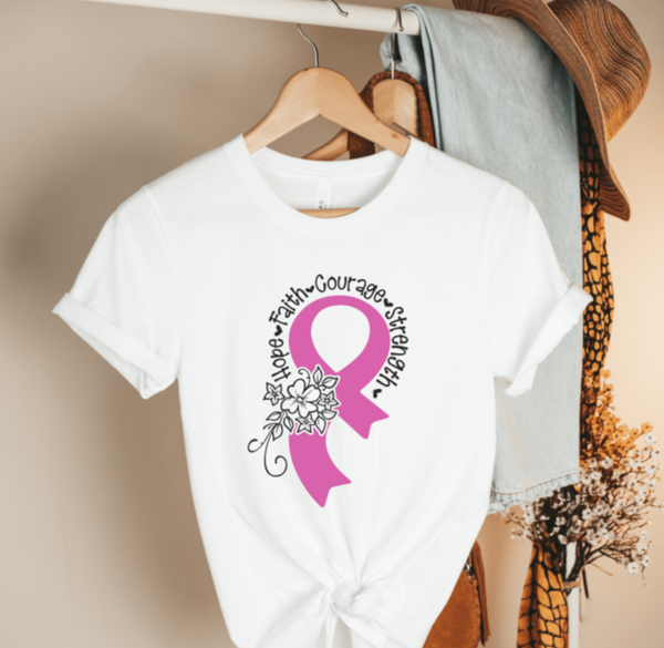 Breast Cancer Hope Faith Courage Strength 2/C (325°) - NO RESTOCK