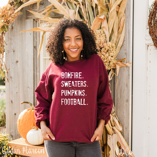 Bonfire Sweaters Pumpkins Football (325°)