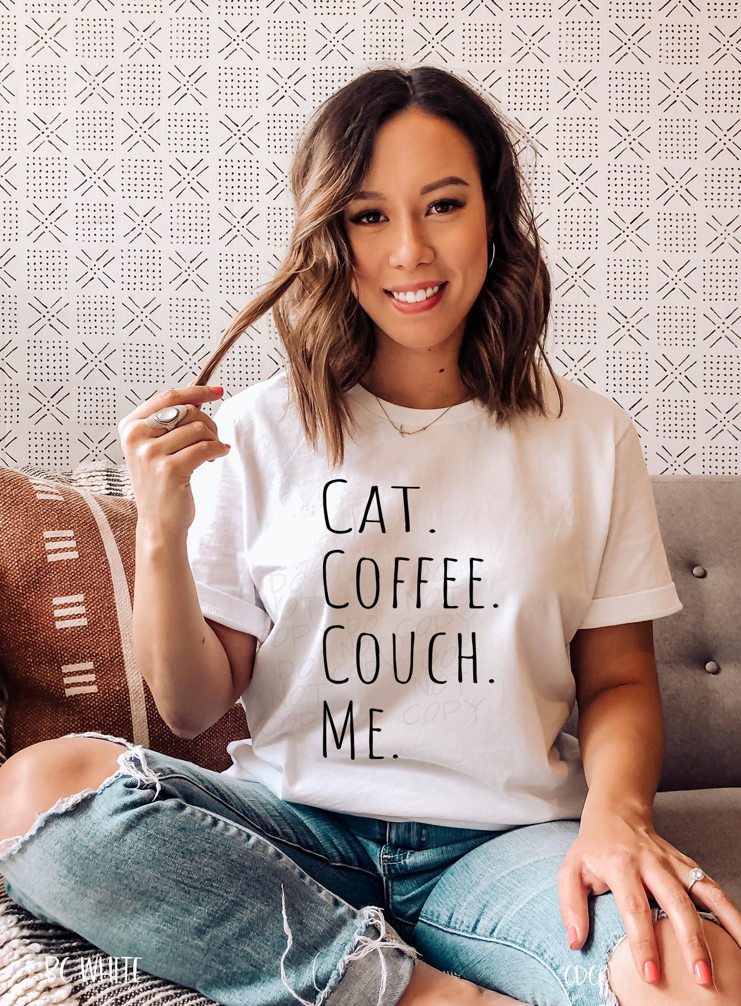 Cat.  Coffee.  Couch.  Me. (325°)