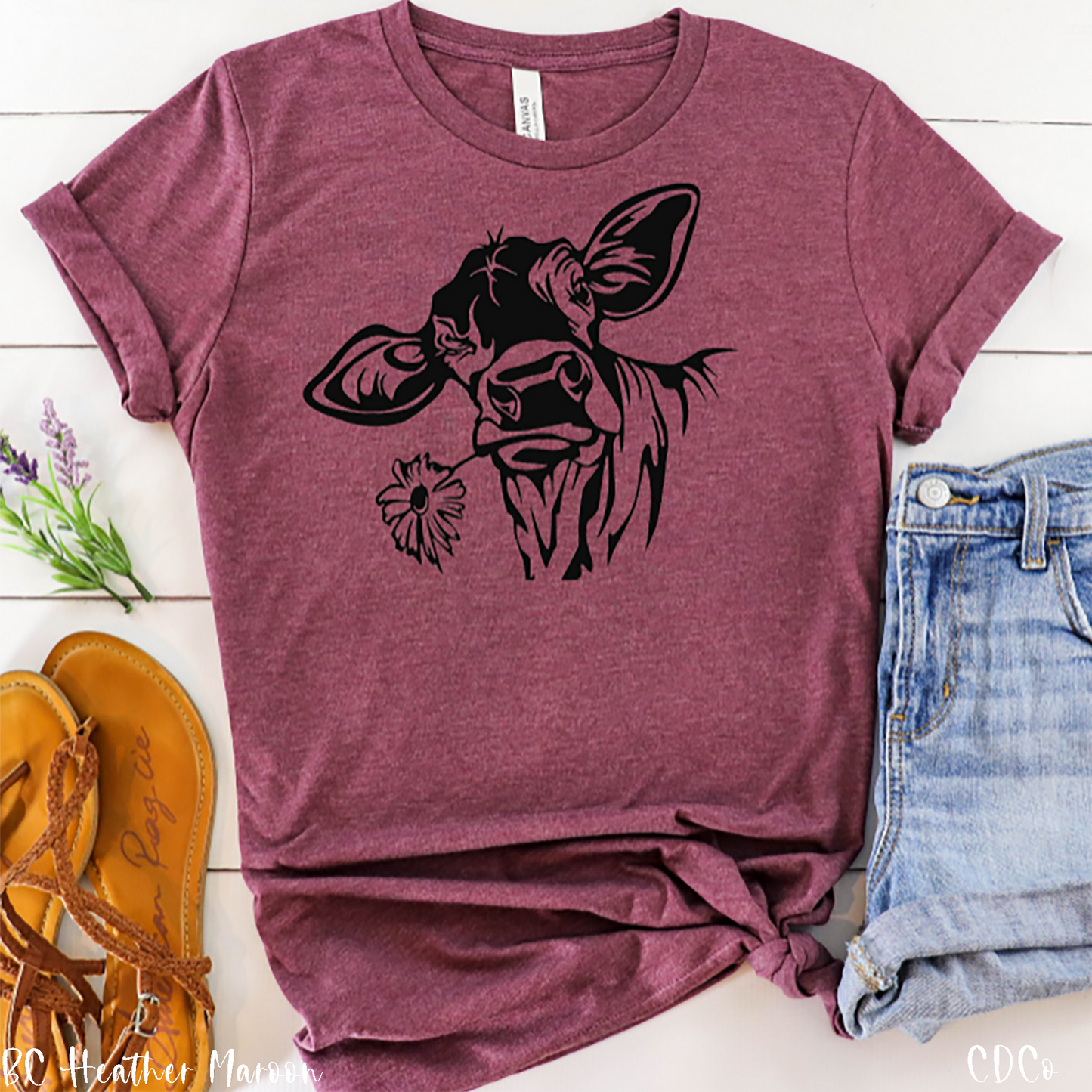 Cow with Flower (325°) - Chase Design Co.
