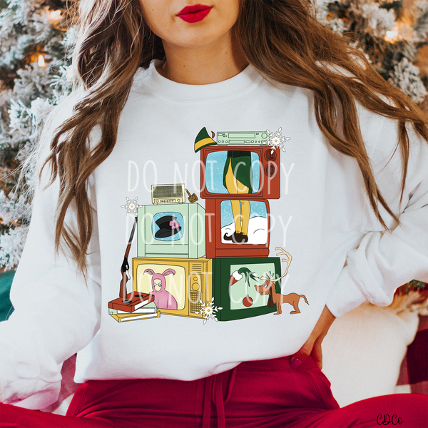 Christmas TV Movies Stacked DTF