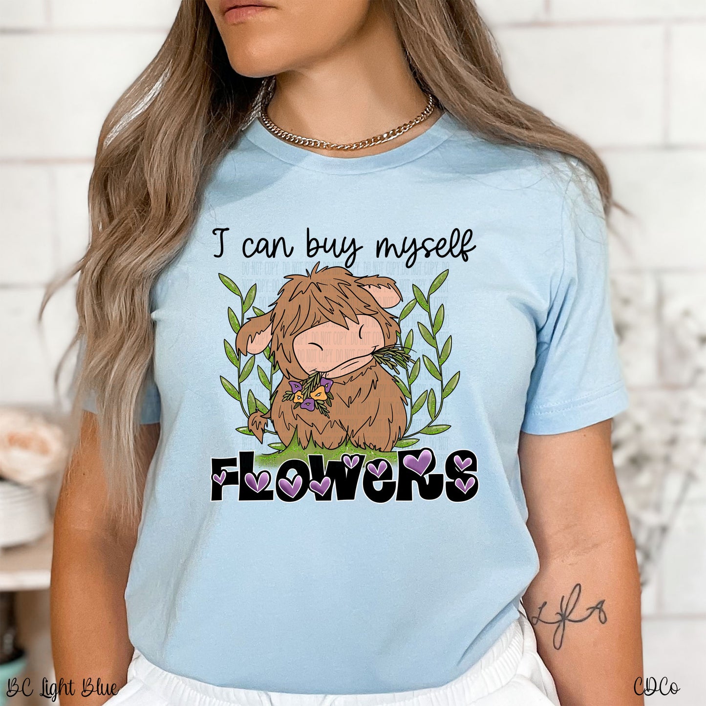 Cow I Can Buy Myself Flowers DTF