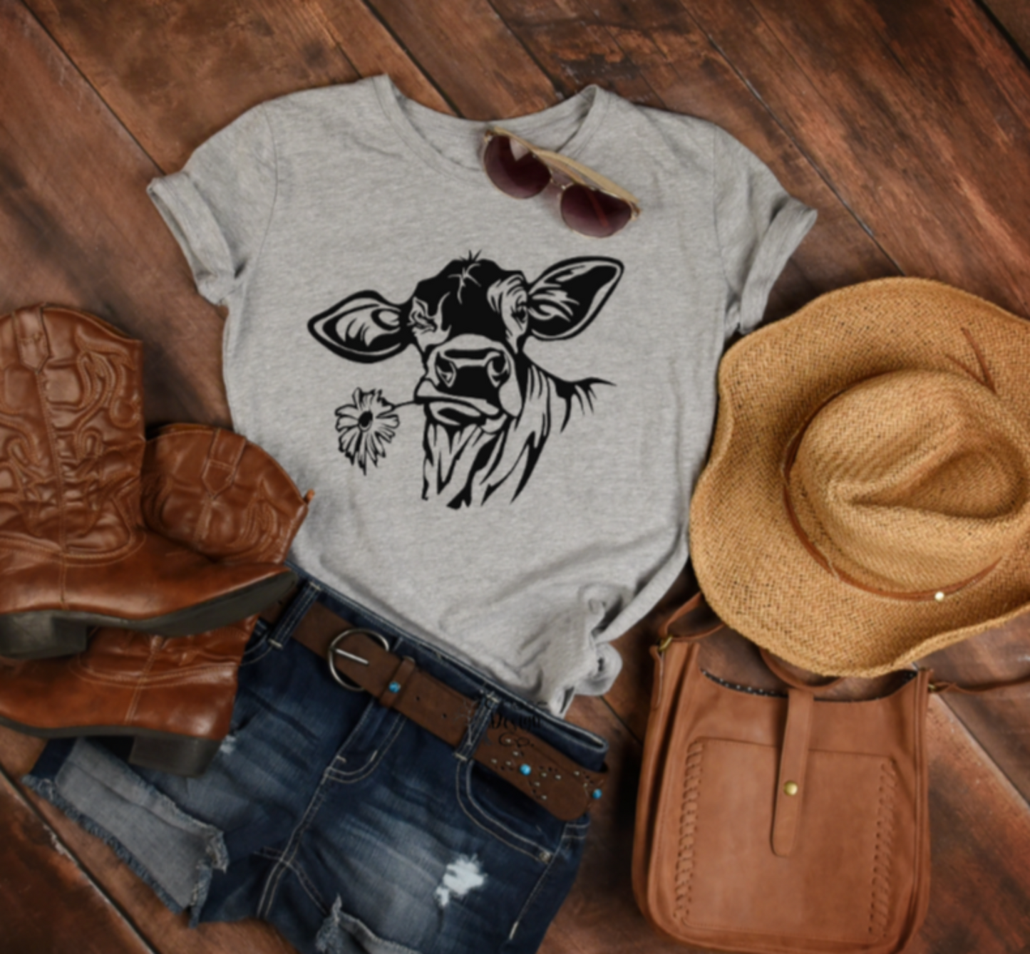 Cow with Flower (325°) - Chase Design Co.