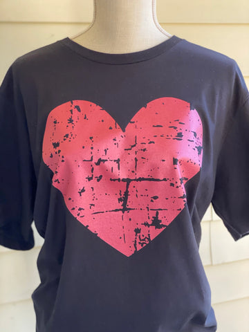 Distressed Heart Metallic Red/Pink (325°)