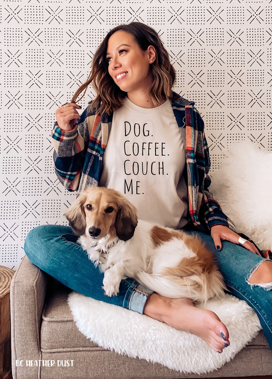Dog.  Coffee.  Couch.  Me. (325°)