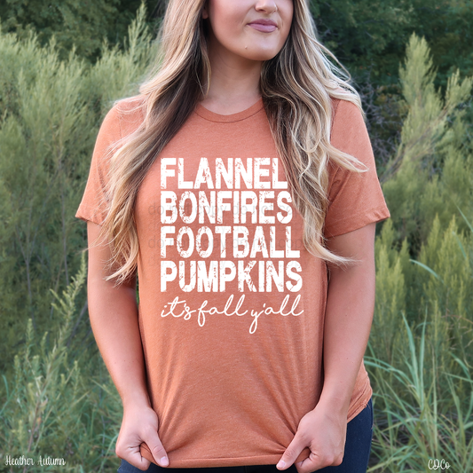 Flannel Bonfires Football Pumpkins lt's Fall Y'all (325°)
