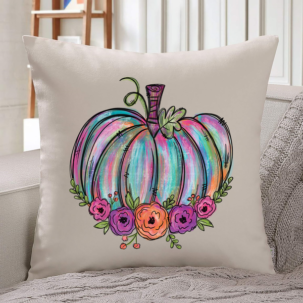 Floral Watercolor Pumpkin *HIGH HEAT* (350°-375°)