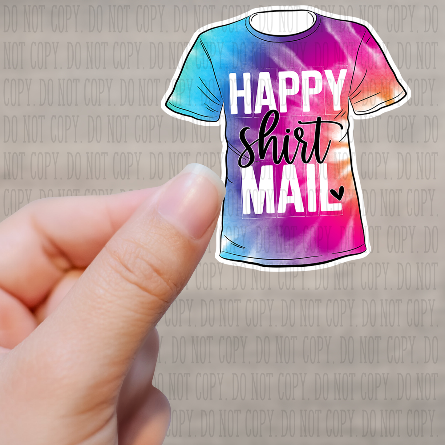 Happy Shirt Mail Kiss Cut Sticker Sheet