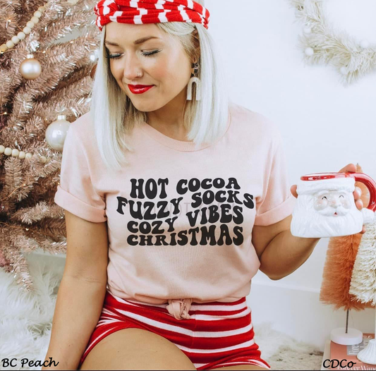 Hot Cocoa Fuzzy Socks Cozy Vibes Christmas Retro (325°)