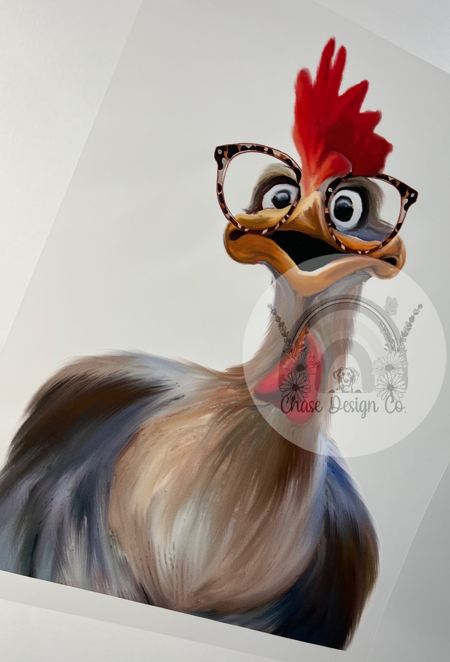 Crazy Chicken w/Glasses DTF