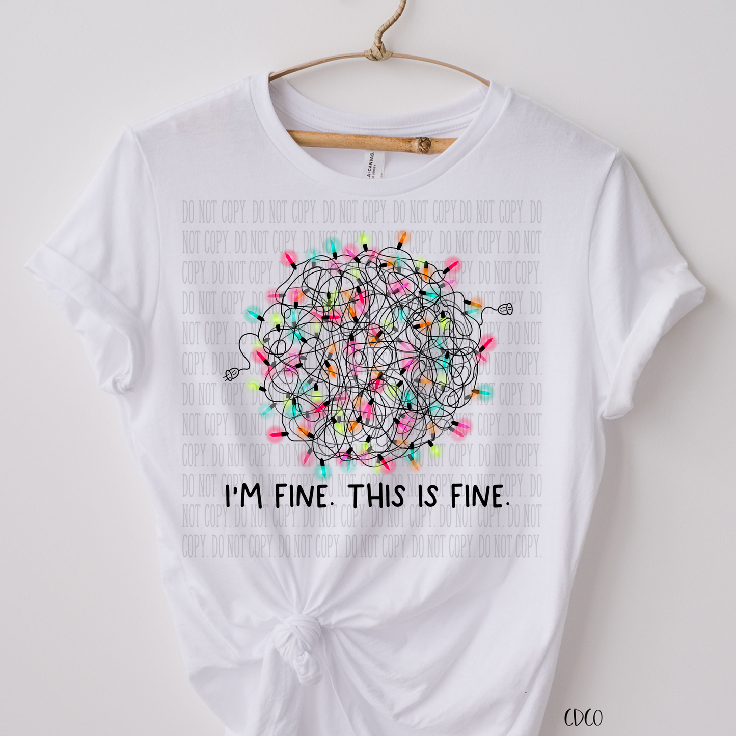 I'm Fine This Is Fine Black Cord SUBLIMATION (400°)