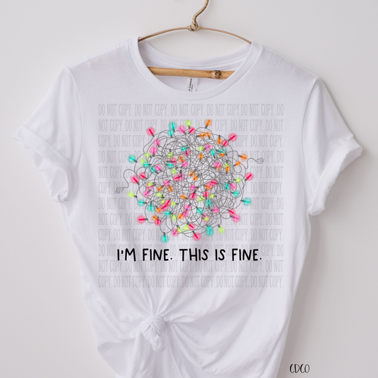 I'm Fine This Is Fine Gray Cord SUBLIMATION (400°)