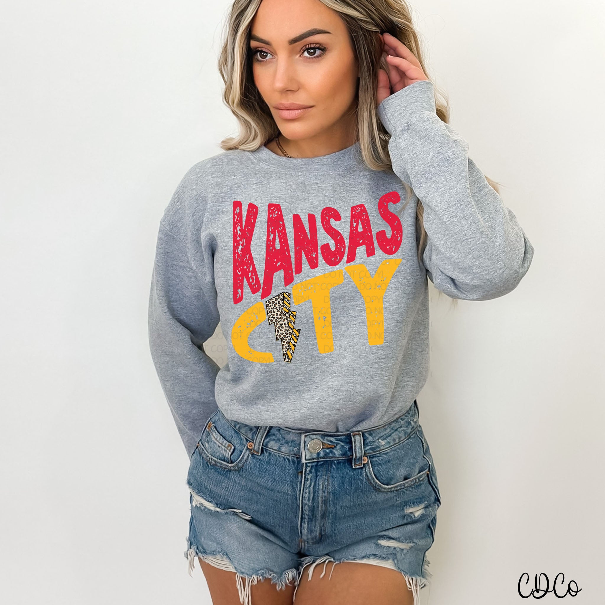 Kansas City Leopard Bolt DTF