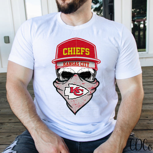 KC Chiefs Leopard Grunge Circle DTF Transfer