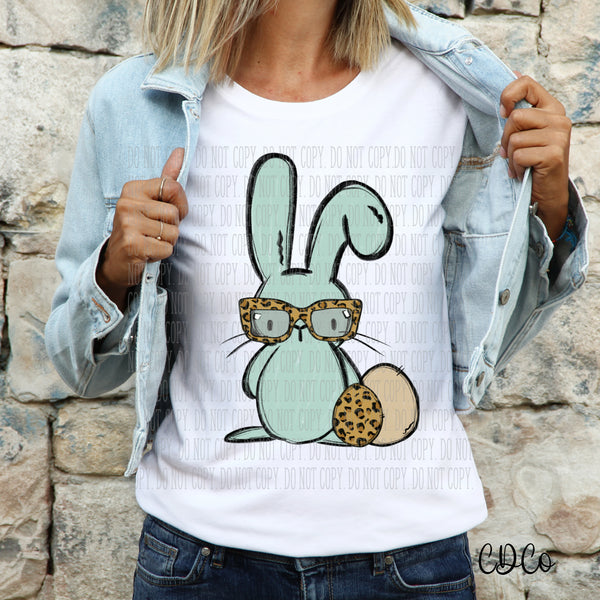 Leopard Bunny Blue DTF