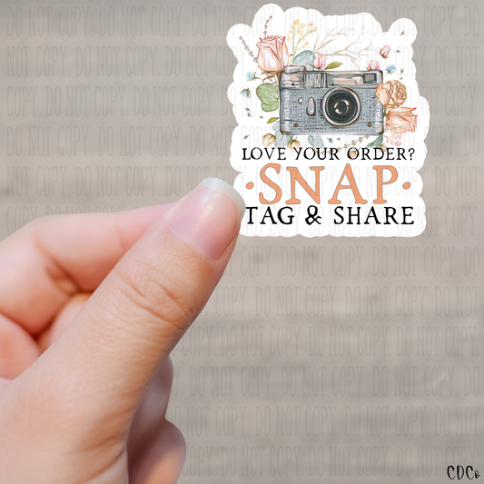 Love Your Order?  Snap Tag & Share Kiss Cut Sticker Sheet