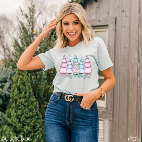 Merry & Bright Pastel Santa Trees DTF (320°)