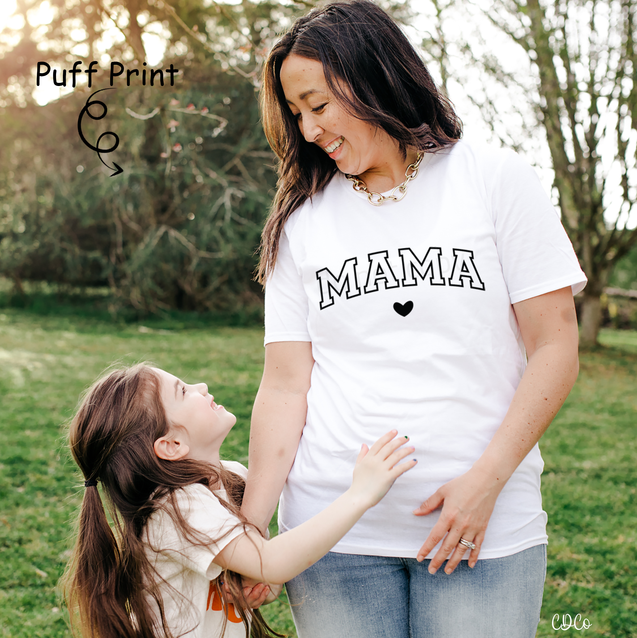 Mama w/Heart Black PUFF PRINT (350°)