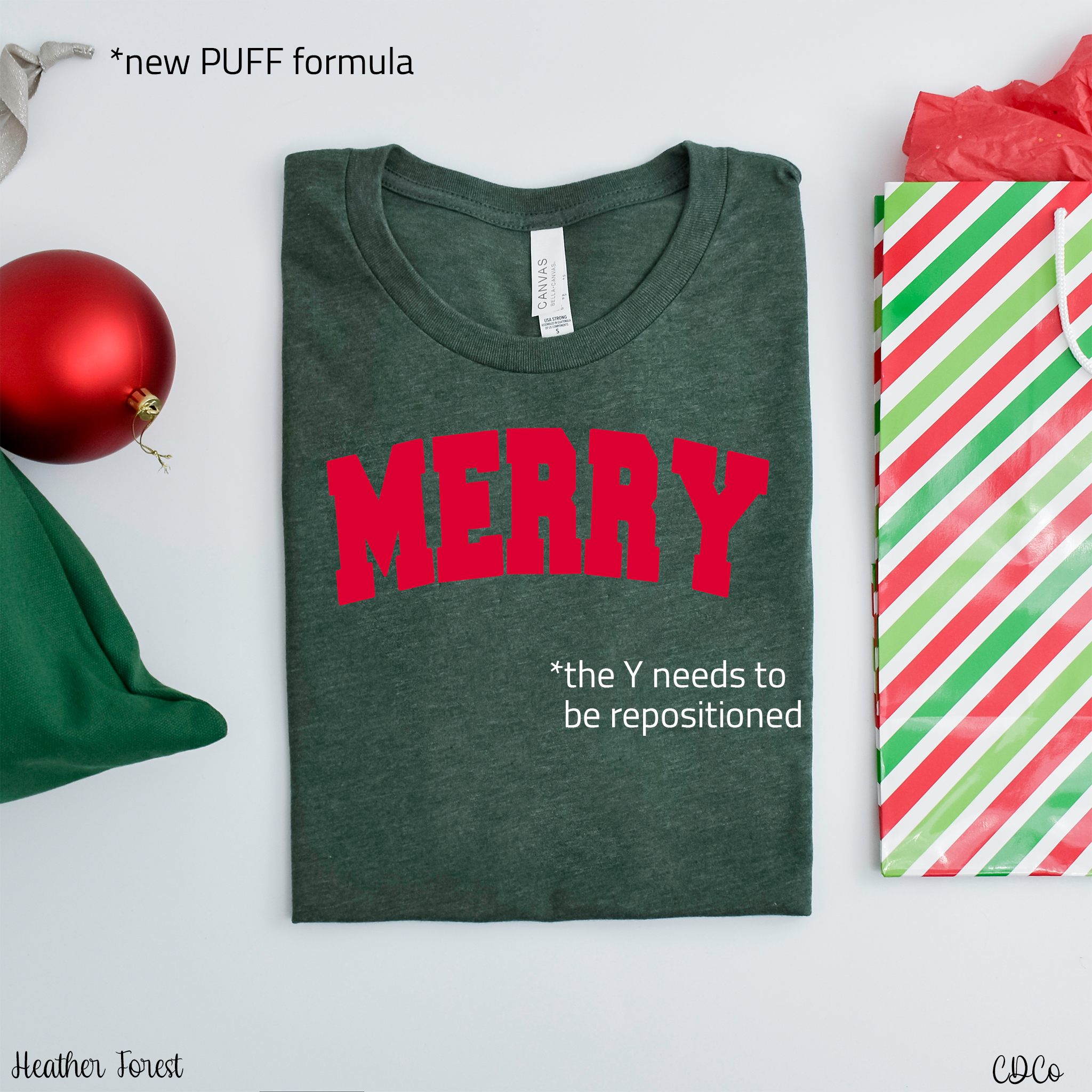 Merry Red PUFF PRINT (350°) PLEASE READ DESCRIPTION