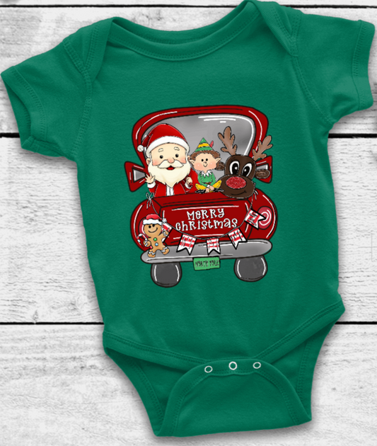 Merry Christmas Truck Elf, Santa, Reindeer - Toddler *HIGH HEAT* (350°-375°)