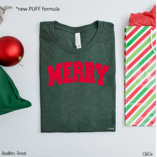 Merry Red PUFF PRINT (350°) PLEASE READ DESCRIPTION