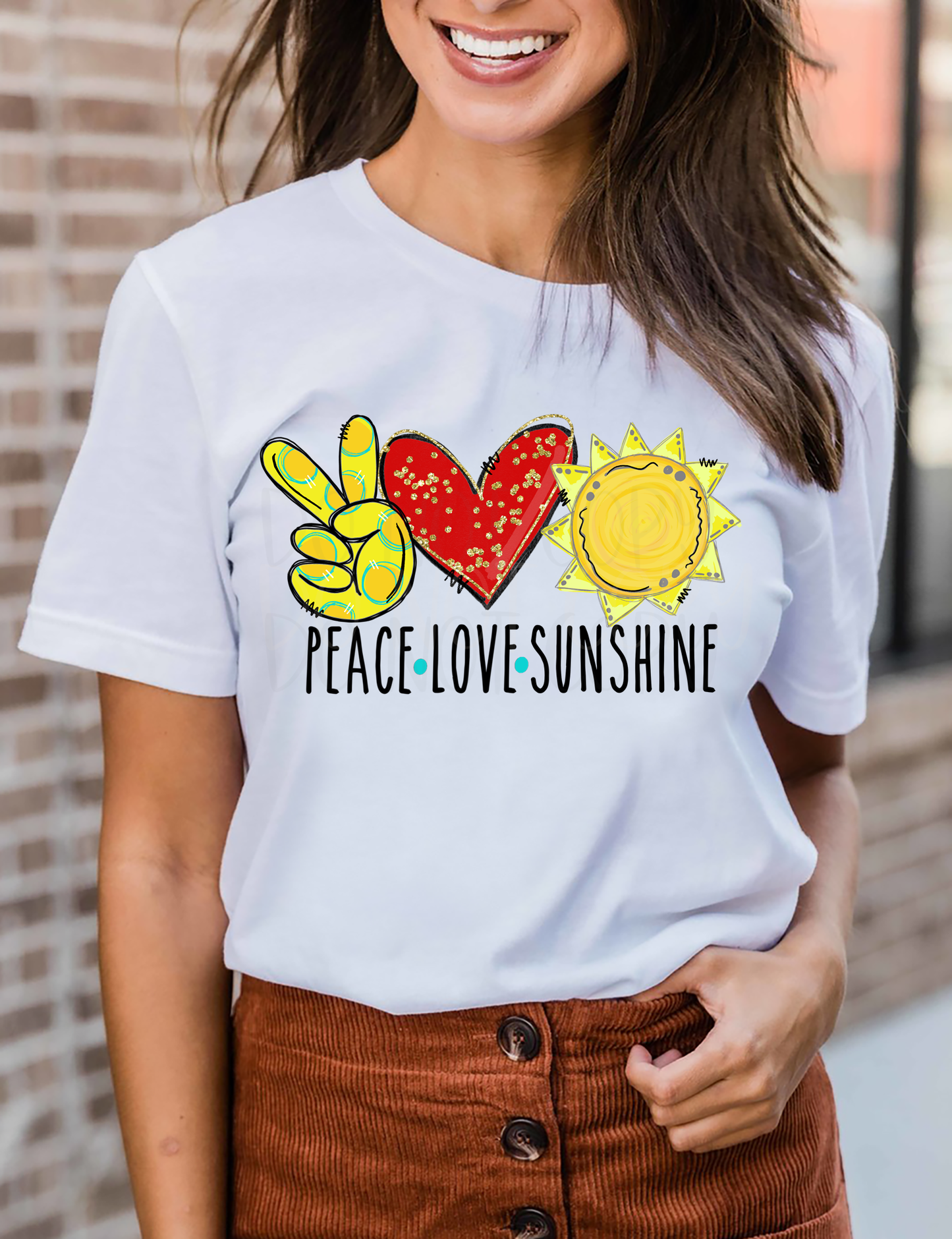 Peace Love Sunshine Red Heart SUBLIMATION (400°)