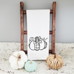 Hand Drawn Pumpkin  - Toddler/Tea Towel (325°)