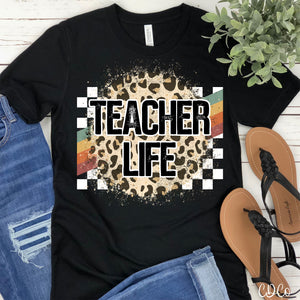 Teacher Life Rainbow Racing DTF