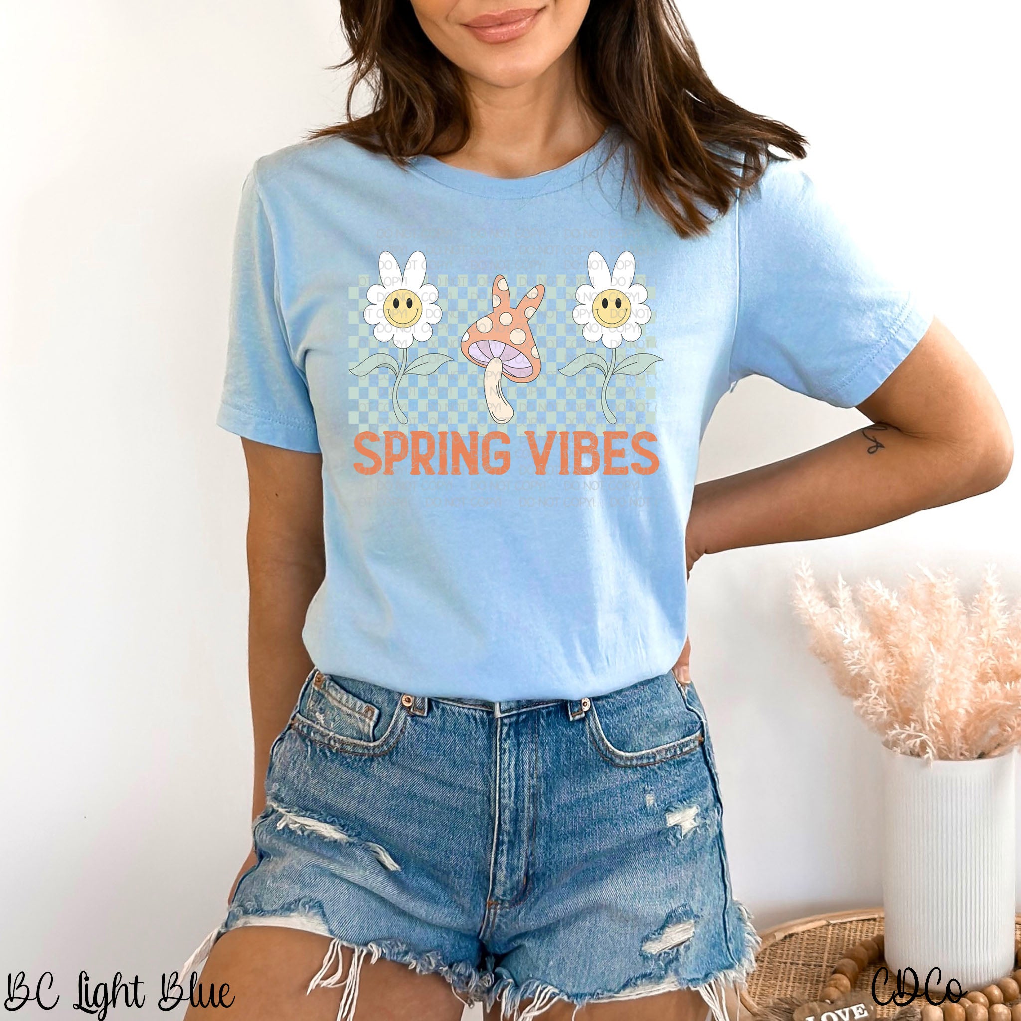 Spring Vibes Mushroom Flowers DTF