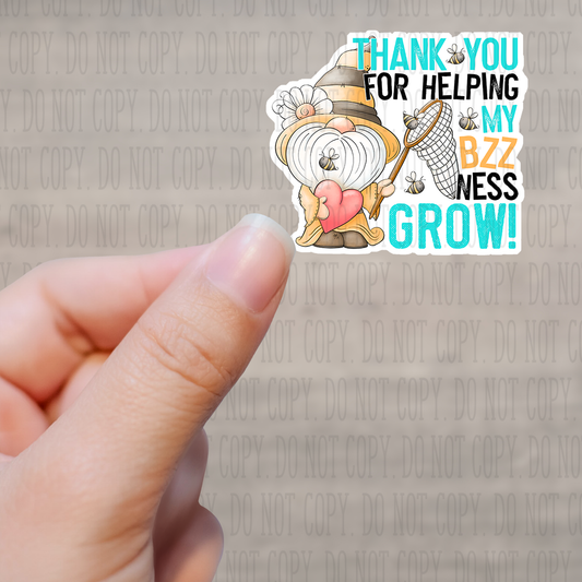 Thank You For Helping My BZZness Grow Kiss Cut Sticker Sheet