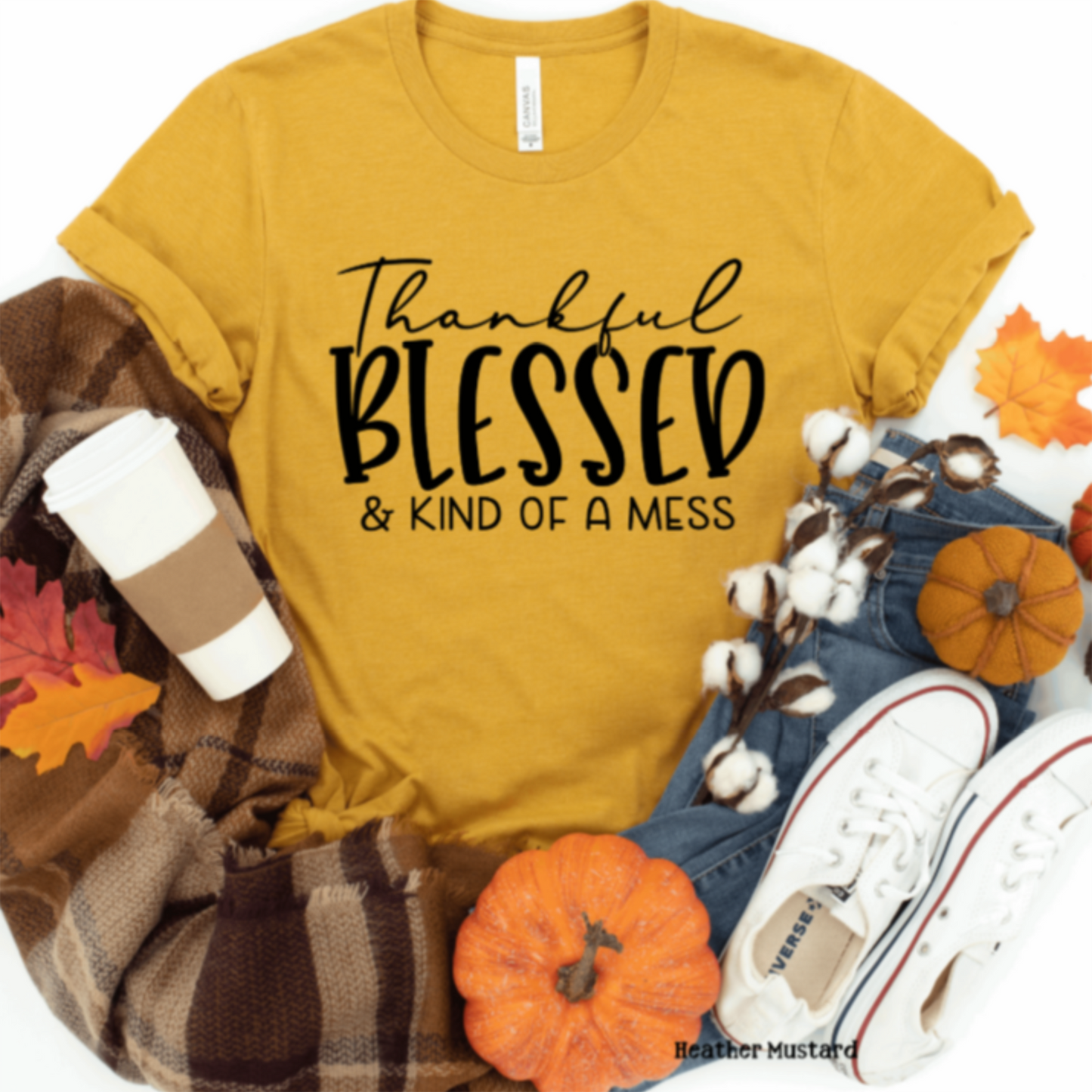 Thankful Blessed & Kind of a Mess - Black (325°)