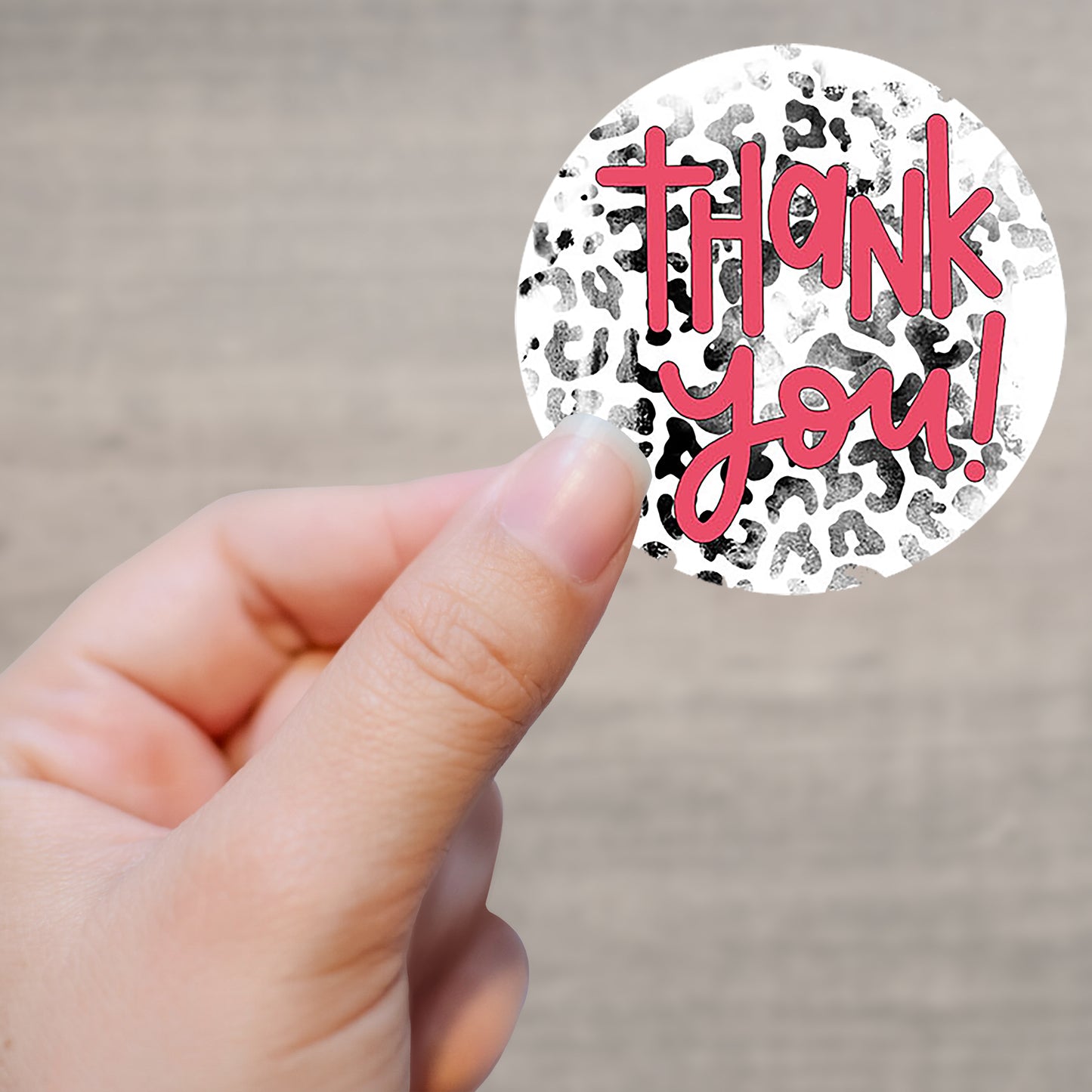 Thank You Red & Black Leopard Sticker Sheet