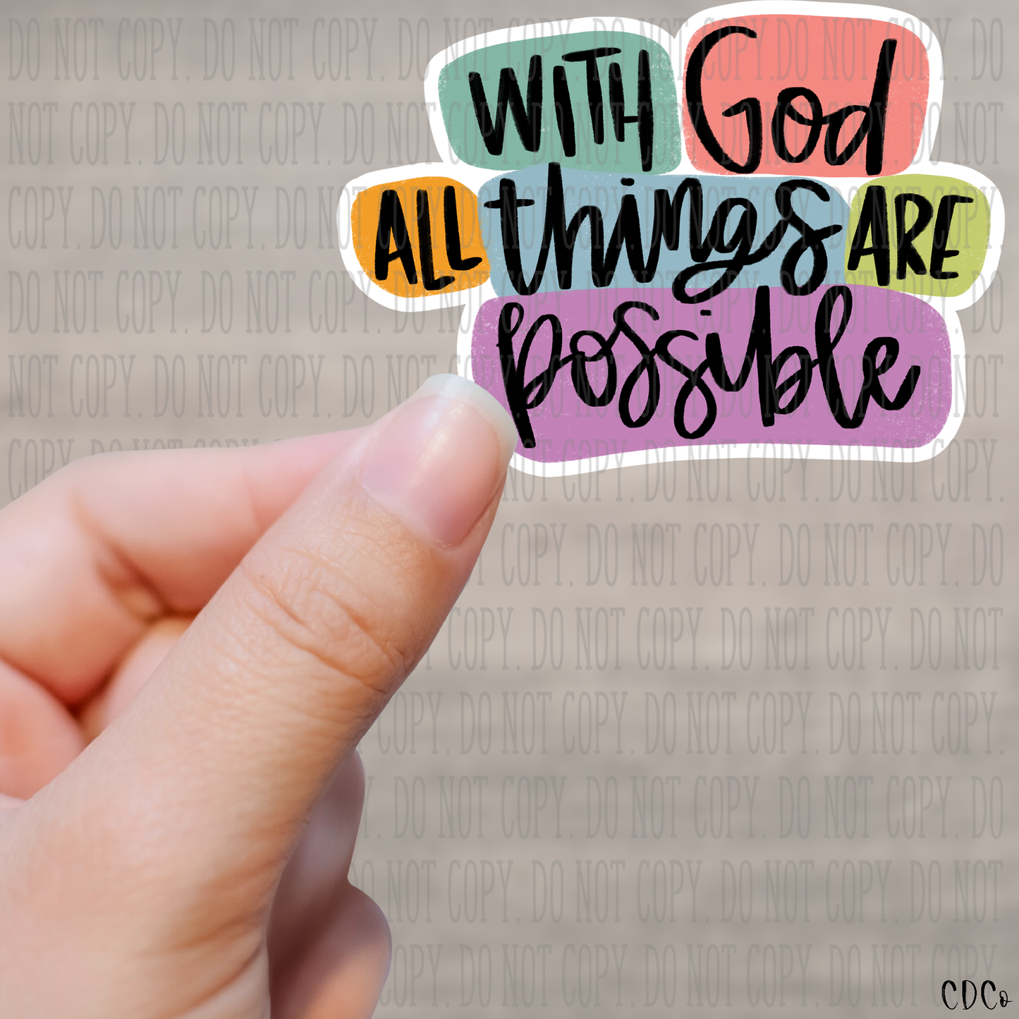 With God All Things are Possible Kiss Cut Sticker Sheet