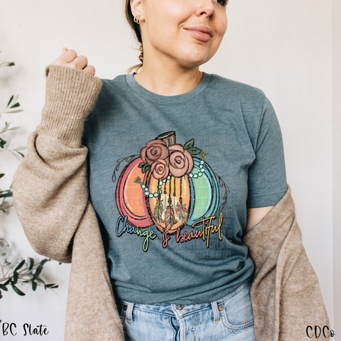 Change is Beautiful Boho Pumpkin DTF