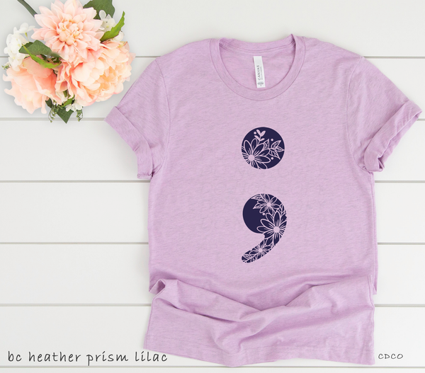 Floral Semicolon - Navy Ink (325°)